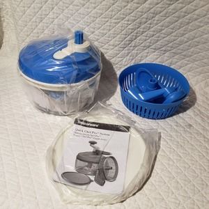 Tupperware Quick Chef Pro System Manual Turn Handle Food Processor Blue NIB